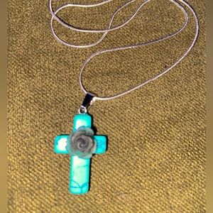 Turquoise Stone Cross Necklace
Healing